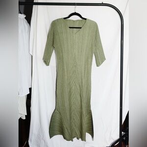 Vintage Elegant Green Stretchy Dress